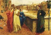 Henry Holiday Dante meets Beatrice at Ponte Santa Trinita Spain oil painting artist
